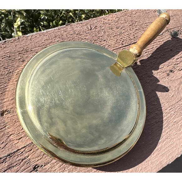Vintage Solid Copper Silent Butler Crumb Pan W Lid & Wooden Handle - Picture 1 of 9